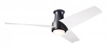  AMB-FM-MB-56-MW-870-WC - Ambit Flush DC Fan- Matte Black Finish; 56" Matte White Blades; 17W LED (Matte Black Trim)