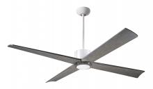  NOU-MWGT-56-GY-NL-WC - Nouveau DC Fan; Matte White Finish w/ Graphite; 56" Graywash Blades; No Light; Wall Control