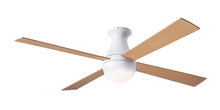  BAL-FM-GW-42-MP-652-002 - Ball Flush Fan; Gloss White Finish; 42" Maple Blades; 20W LED; Fan Speed and Light Control (3-wi