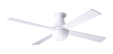  BAL-FM-GW-42-WH-NL-002 - Ball Flush Fan; Gloss White Finish; 42" White Blades; No Light; Fan Speed and Light Control (3-w