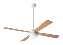  BAL-GW-42-MP-NL-001 - Ball Fan; Gloss White Finish; 42" Maple Blades; No Light; Fan Speed Control