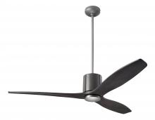  LLX-GTGY-54-EB-NL-WC - LeatherLuxe DC Fan; Graphite Finish with Gray Leather; 54" Ebony Blades; No Light; Wall Control