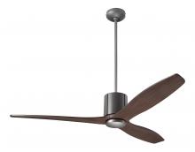  LLX-GTGY-54-MG-NL-WC - LeatherLuxe DC Fan; Graphite Finish with Gray Leather; 54" Mahogany Blades; No Light; Wall Contr