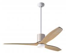  LLX-GWIV-54-MP-271-RC - LeatherLuxe DC Fan; Gloss White Finish with Ivory Leather; 54" Maple Blades; 17W LED; Remote Con