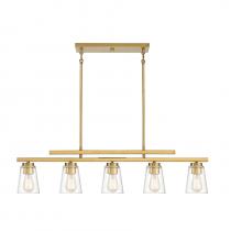  1-1023-5-322 - Calhoun 5-Light Linear Chandelier in Warm Brass