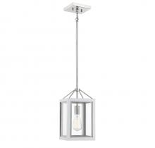  3-8880-1-172 - Champlin 1-Light Pendant in White with Polished Nickel Accents