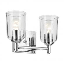  45573CHCLR - Shailene 12.5" 2-Light Vanity Light with Clear Glass in Chrome