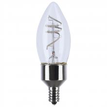  S10523 - 4 Watt LED; Reminiscent; Flex Gray Coil Filament; B11; Candelabra Base; 2700K CCT; Clear; 120 Volt;