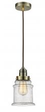  100AB-10BR-2H-AB-G184 - Winchester - 1 Light - 8 inch - Antique Brass - Cord hung - Mini Pendant