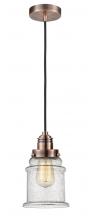  100AC-10BK-2H-AC-G184 - Winchester - 1 Light - 8 inch - Antique Copper - Cord hung - Mini Pendant