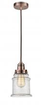  100AC-10BR-2H-AC-G184 - Winchester - 1 Light - 8 inch - Antique Copper - Cord hung - Mini Pendant