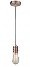  100AC-10BW-5AC - Gatsby - 1 Light - 2 inch - Antique Copper - Cord hung - Mini Pendant