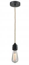  100BK-10RE-2BK - Winchester - 1 Light - 2 inch - Matte Black - Cord hung - Mini Pendant