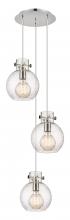  113-410-1PS-PN-G410-8SDY - Newton Sphere - 3 Light - 16 inch - Polished Nickel - Cord hung - Multi Pendant