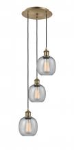  113B-3P-AB-G104 - Belfast - 3 Light - 13 inch - Antique Brass - Cord Hung - Multi Pendant