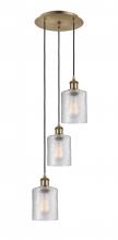  113B-3P-AB-G112 - Cobbleskill - 3 Light - 12 inch - Antique Brass - Cord Hung - Multi Pendant