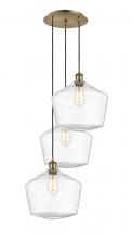  113B-3P-AB-G654-12 - Cindyrella - 3 Light - 19 inch - Antique Brass - Cord Hung - Multi Pendant