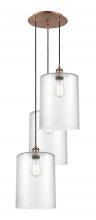  113B-3P-AC-G112-L - Cobbleskill - 3 Light - 16 inch - Antique Copper - Cord Hung - Multi Pendant