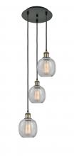  113B-3P-BAB-G105 - Belfast - 3 Light - 13 inch - Black Antique Brass - Cord Hung - Multi Pendant