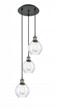  113B-3P-BAB-G362 - Waverly - 3 Light - 13 inch - Black Antique Brass - Cord Hung - Multi Pendant