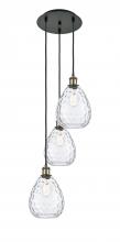  113B-3P-BAB-G372 - Waverly - 3 Light - 15 inch - Black Antique Brass - Cord Hung - Multi Pendant