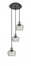  113B-3P-BAB-G92 - Fenton - 3 Light - 13 inch - Black Antique Brass - Cord Hung - Multi Pendant