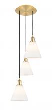  113B-3P-BAB-GBC-81 - Berkshire - 3 Light - 15 inch - Black Antique Brass - Cord Hung - Multi Pendant