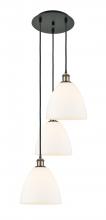  113B-3P-BAB-GBD-91 - Bristol - 3 Light - 16 inch - Black Antique Brass - Cord Hung - Multi Pendant