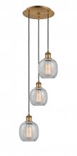  113B-3P-BB-G105 - Belfast - 3 Light - 13 inch - Brushed Brass - Cord Hung - Multi Pendant