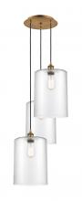  113B-3P-BB-G112-L - Cobbleskill - 3 Light - 16 inch - Brushed Brass - Cord Hung - Multi Pendant