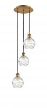  113B-3P-BB-G1213-6 - Athens Deco Swirl - 3 Light - 12 inch - Brushed Brass - Cord hung - Multi Pendant