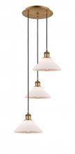  113B-3P-BB-G131 - Orwell - 3 Light - 15 inch - Brushed Brass - Cord Hung - Multi Pendant