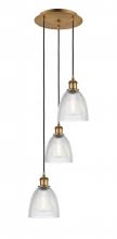  113B-3P-BB-G382 - Castile - 3 Light - 13 inch - Brushed Brass - Cord Hung - Multi Pendant