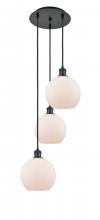  113B-3P-BK-G121-8 - Athens - 3 Light - 15 inch - Matte Black - Cord Hung - Multi Pendant