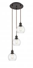  113B-3P-OB-G122-6 - Athens - 3 Light - 12 inch - Oil Rubbed Bronze - Cord Hung - Multi Pendant