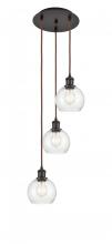  113B-3P-OB-G124-6 - Athens - 3 Light - 12 inch - Oil Rubbed Bronze - Cord Hung - Multi Pendant