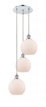  113B-3P-PC-G121-8 - Athens - 3 Light - 15 inch - Polished Chrome - Cord Hung - Multi Pendant