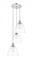  113B-3P-PC-GBD-92 - Bristol - 3 Light - 16 inch - Polished Chrome - Cord Hung - Multi Pendant