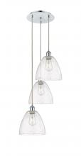  113B-3P-PC-GBD-94 - Bristol - 3 Light - 16 inch - Polished Chrome - Cord Hung - Multi Pendant