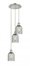  113B-3P-PN-G257 - Caledonia - 3 Light - 12 inch - Polished Nickel - Cord Hung - Multi Pendant