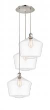  113B-3P-PN-G652-12 - Cindyrella - 3 Light - 19 inch - Polished Nickel - Cord Hung - Multi Pendant