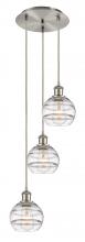  113B-3P-SN-G556-6CL - Rochester - 3 Light - 12 inch - Brushed Satin Nickel - Cord hung - Multi Pendant