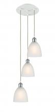  113B-3P-WPC-G381 - Castile - 3 Light - 13 inch - White Polished Chrome - Cord Hung - Multi Pendant