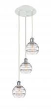  113B-3P-WPC-G556-6CL - Rochester - 3 Light - 12 inch - White Polished Chrome - Cord Hung - Multi Pendant