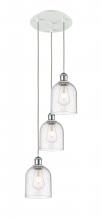  113B-3P-WPC-G558-6SDY - Bella - 3 Light - 12 inch - White Polished Chrome - Cord Hung - Multi Pendant