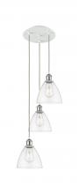  113B-3P-WPC-GBD-752 - Bristol - 3 Light - 14 inch - White Polished Chrome - Cord Hung - Multi Pendant