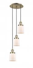  113F-3P-AB-G51 - Cone - 3 Light - 12 inch - Antique Brass - Cord hung - Multi Pendant