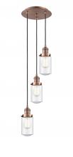  113F-3P-AC-G314 - Dover - 3 Light - 11 inch - Antique Copper - Cord hung - Multi Pendant