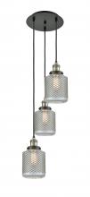  113F-3P-BAB-G262 - Stanton - 3 Light - 13 inch - Black Antique Brass - Cord hung - Multi Pendant