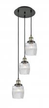  113F-3P-BAB-G302 - Colton - 3 Light - 12 inch - Black Antique Brass - Cord hung - Multi Pendant